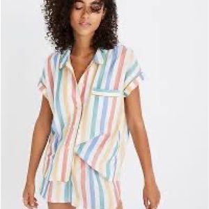 Madewell Button Up Striped Top